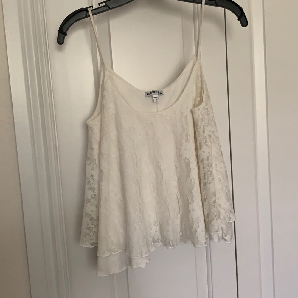 Cream lace Express top.